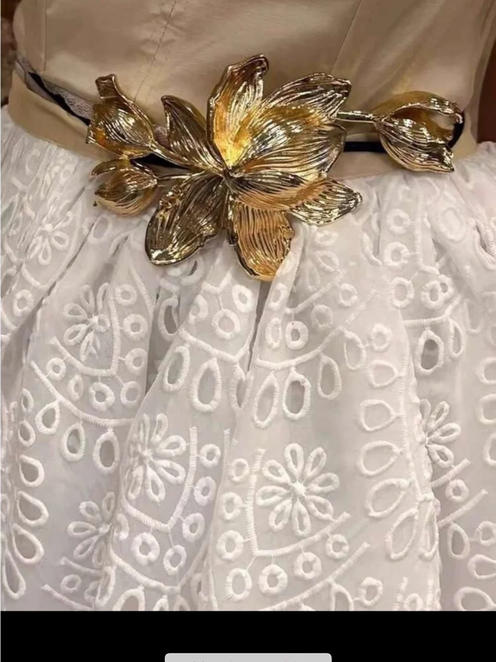 Gold Floral Statement Belt - Women's Accessory